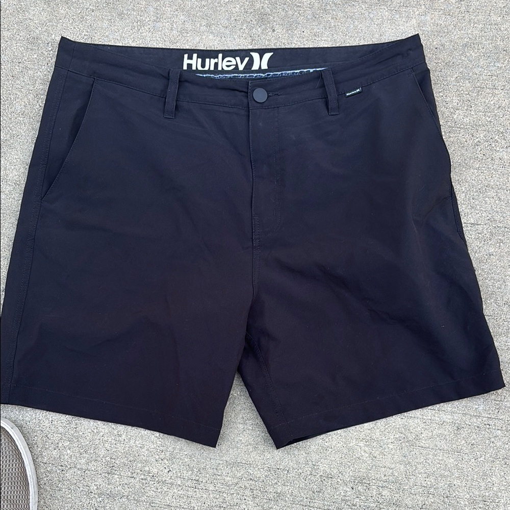 Hurley Black Flat Front amphibious swim trunk Shorts